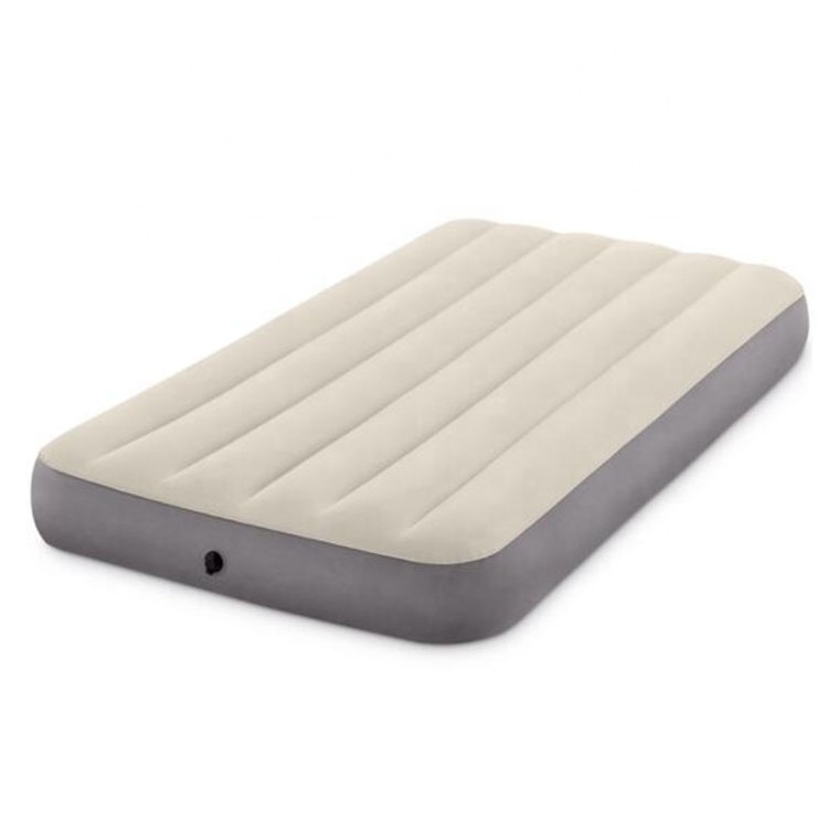 MARCH EXPO Intex Dura-Beam Standard Single-High lounge durable air bed flocked mattress single inflatable airbed