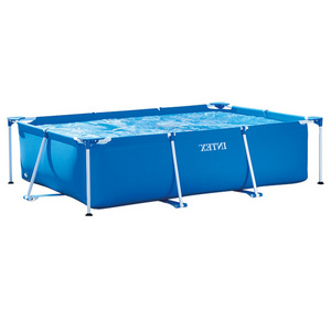 Intex 28271 PVC Rectangular Metal Frame Portable Adult Children Above Ground Swimming Pool