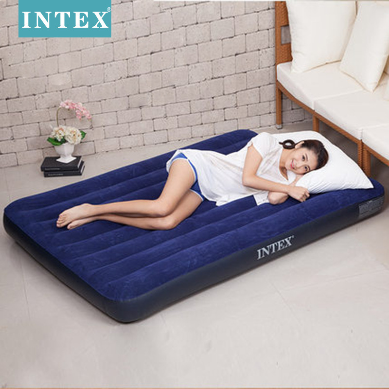 High quality Intex 64755 Wholesale Adult Travel Flocked Camping Indoor Use High Quality Inflatable Single Air Bed Mattress