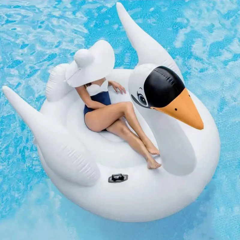 INTEX 57557 White Swan inflatable floater water float rider lake big unicorn pool float tropical tahiti floating island