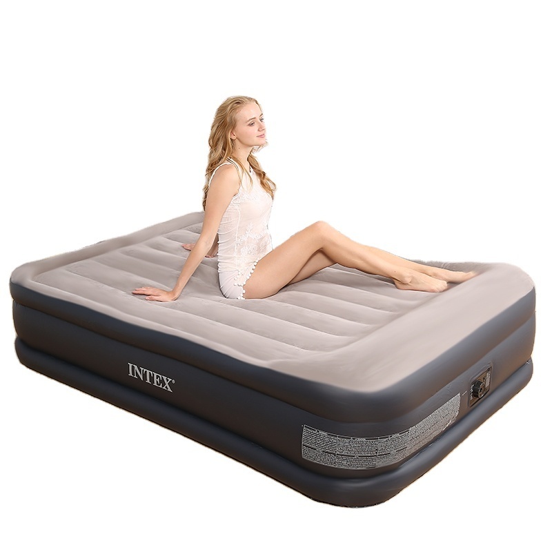 INTEX 64136 Dura-Beam Inflatable Airbed Queen Deluxe Pillow Rest foldable air mattress