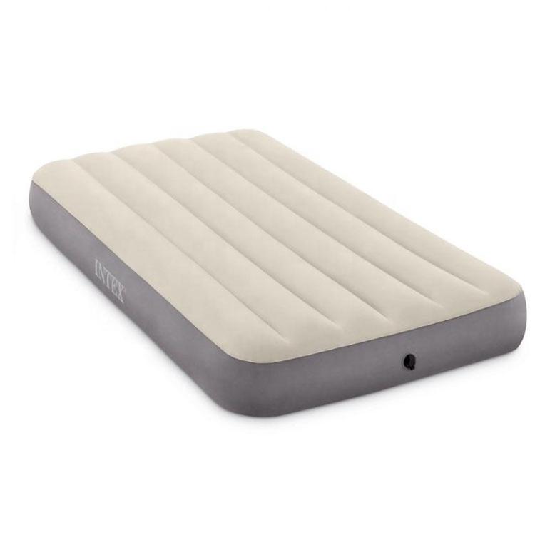 MARCH EXPO Intex Dura-Beam Standard Single-High lounge durable air bed flocked mattress single inflatable airbed