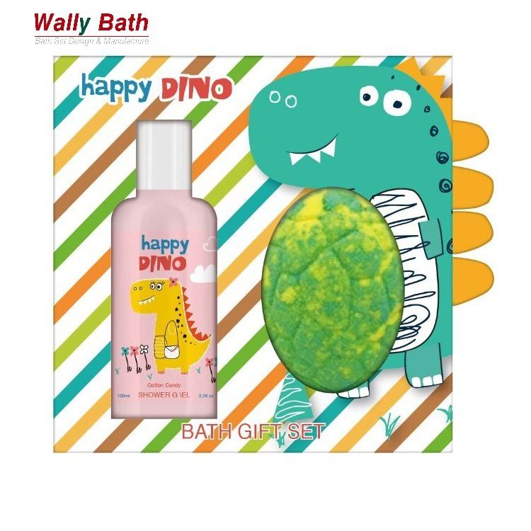 New Year Dino Christmas Kids Bath Gift Sets Bath Soap Organic Salt Bath Bomb