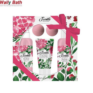 Women Fragrance Bath Sets Bath Gift Sets Spa Shower Gel Body Lotion Floral Bath Fizzer Toiletries Gift Set