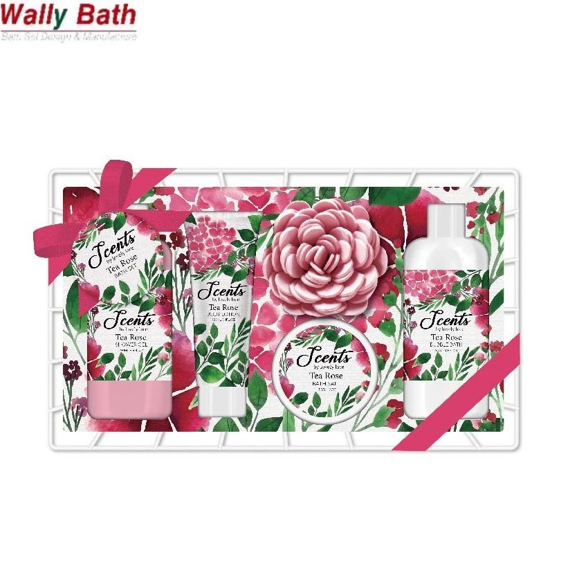 Women Fragrance Bath Sets Bath Gift Sets Spa Shower Gel Body Lotion Floral Bath Fizzer Toiletries Gift Set