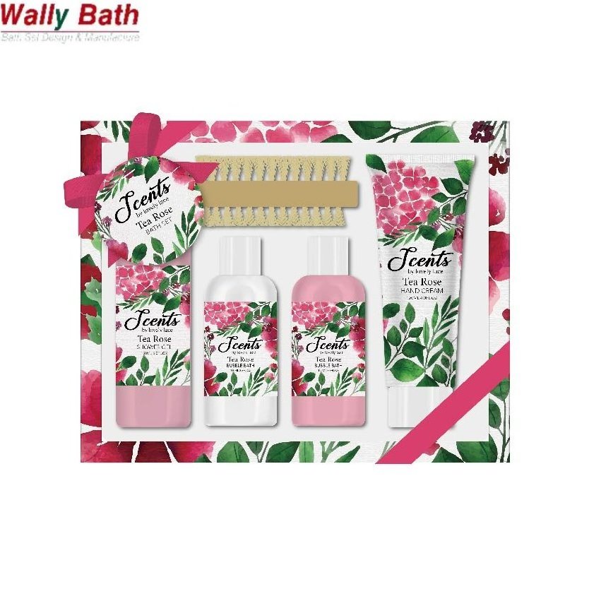 Women Fragrance Bath Sets Bath Gift Sets Spa Shower Gel Body Lotion Floral Bath Fizzer Toiletries Gift Set