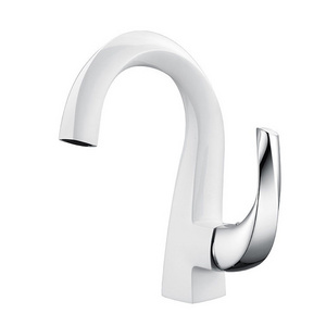 Pure White Color Stainless Steel Sink Faucet Bathroom Countertop Faucet