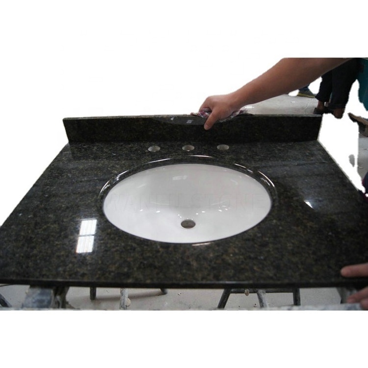 Verde Ubatuba Cheap Granite Vanity Top with Vessel Sink Box vanity, vanity top with sink attached