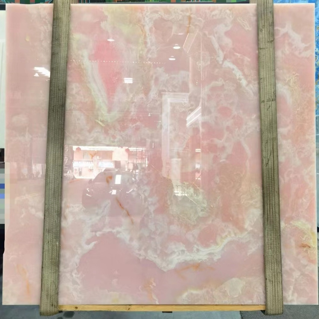 Luxury Fantasy Polished Pink Onyx Marble Slabs for Indoor Decoration