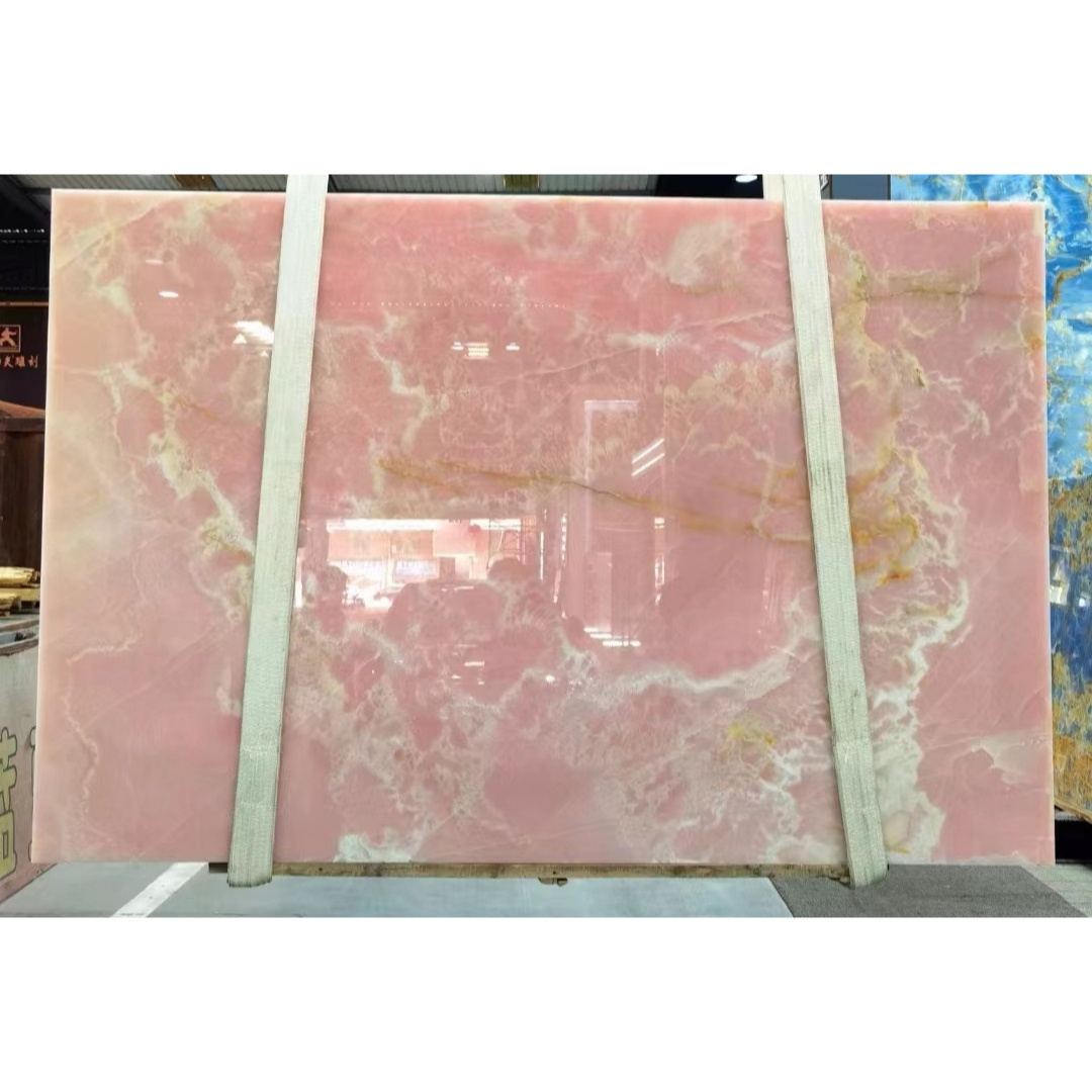 Luxury Fantasy Polished Pink Onyx Marble Slabs for Indoor Decoration