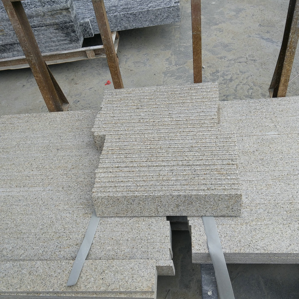 Chinese Beige G682 Granite Anti Slip Stair Steps and Risers for Outdoor Exterior Stair Design