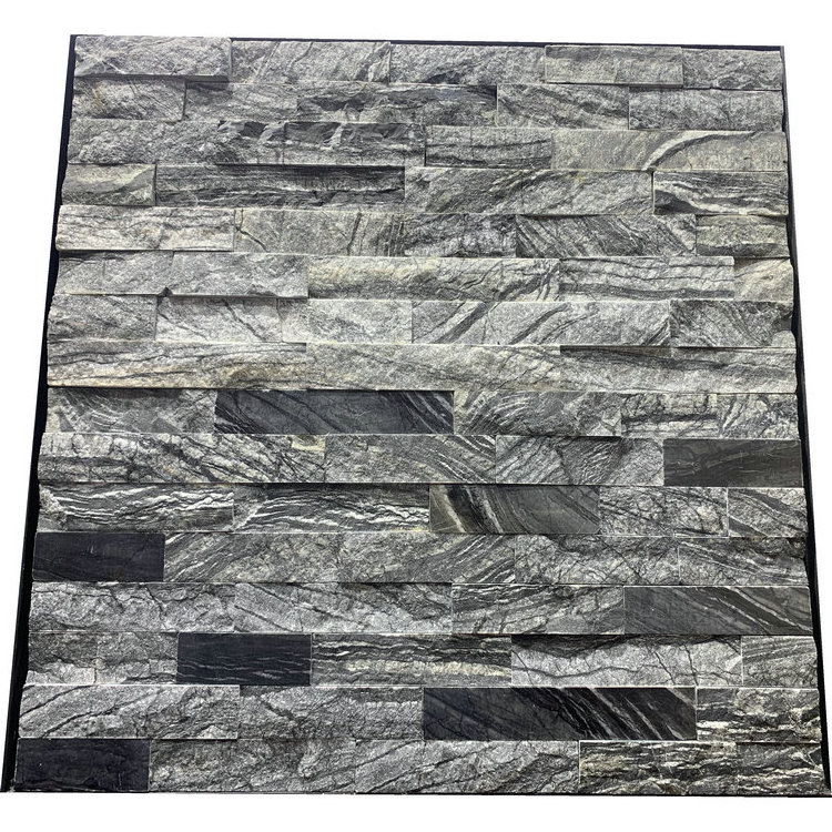 Various shapes and sizes Chinese natural stone wall tiles black slate culture stone