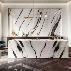 Hot Sale Panda White Natural Marble Slabs for Countertops Floor Stair Steps Wall Design