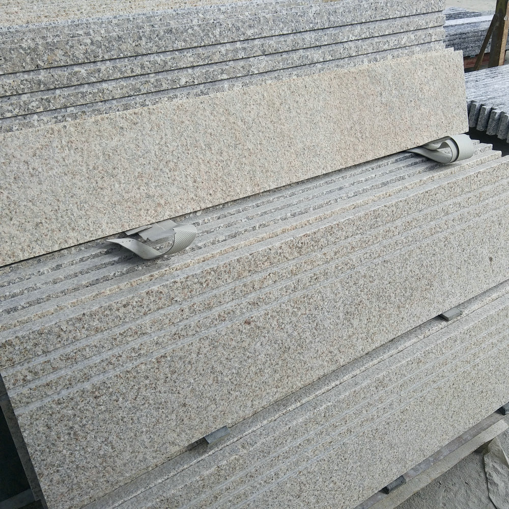 Chinese Beige G682 Granite Anti Slip Stair Steps and Risers for Outdoor Exterior Stair Design