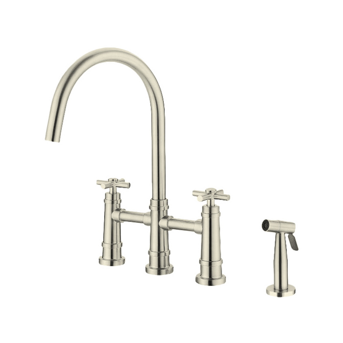 Two handle 8 inch widespread bridge kitchen and bathroom basin sink faucet