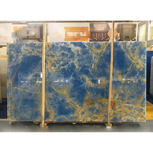 Good Quality Polished Gold Blue Onyx Marble Slab