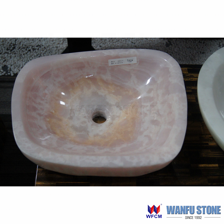 pink natural stone basin outdoor decorative garden stone sink