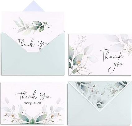 Custom Card Envelope Light Sage Green Thank You Cards with Envelopes Blank Note Cards for Wedding Bridal Shower Baby Fune