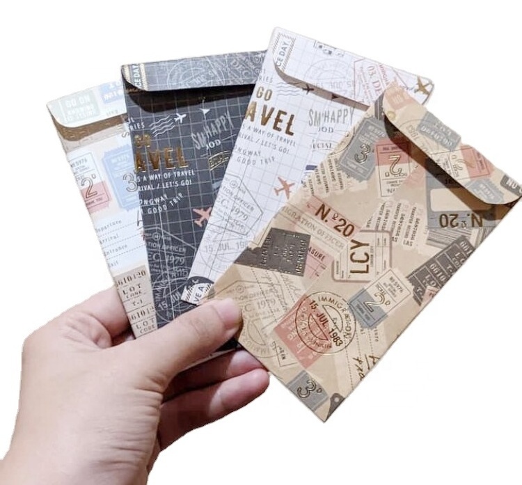 Small MOQ Self seal manila envelope gift envelopes for coin seed packets cash envelope custom