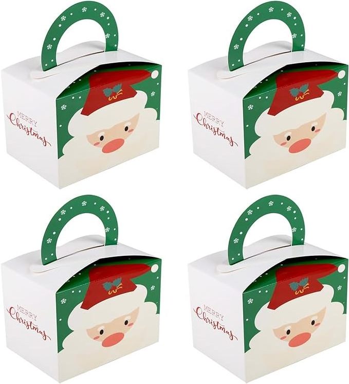 Custom Favors Christmas Gift Boxes Candy Treat Box Foldable Paper Box for Christmas Decoration Birthday Party