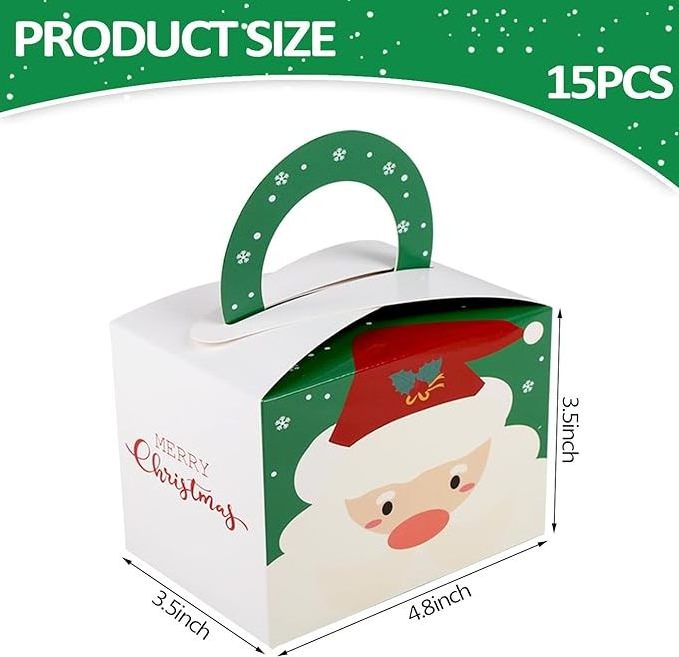 Custom Favors Christmas Gift Boxes Candy Treat Box Foldable Paper Box for Christmas Decoration Birthday Party