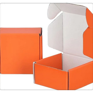 Custom Corrugated Box Packaging Mailing Box Packaging 4x4x2 inches Small Shipping Boxes Orange for Mailing Packing