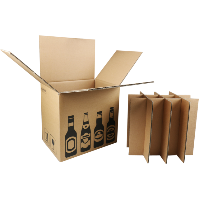 Custom High Quality  Beverage Beer Box 12 Bottle Cardboard Wine Dividers Box Wine Packaging Bottle Boxes with Insert