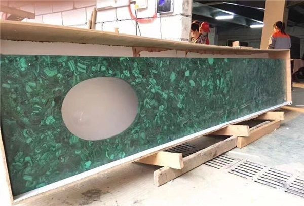 China malachite green gemstone slab for tile round table top countertops