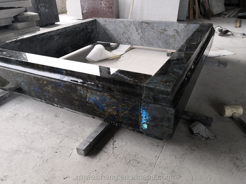 Kitchen Countertop Sinks Bue Labradorite Granite Natural Graphic Design Customized Blue Modern Apartment Granite Stones CN;FUJ