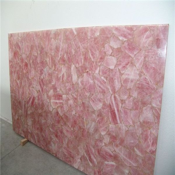 Rose natural gemstone quartz slab for table top price