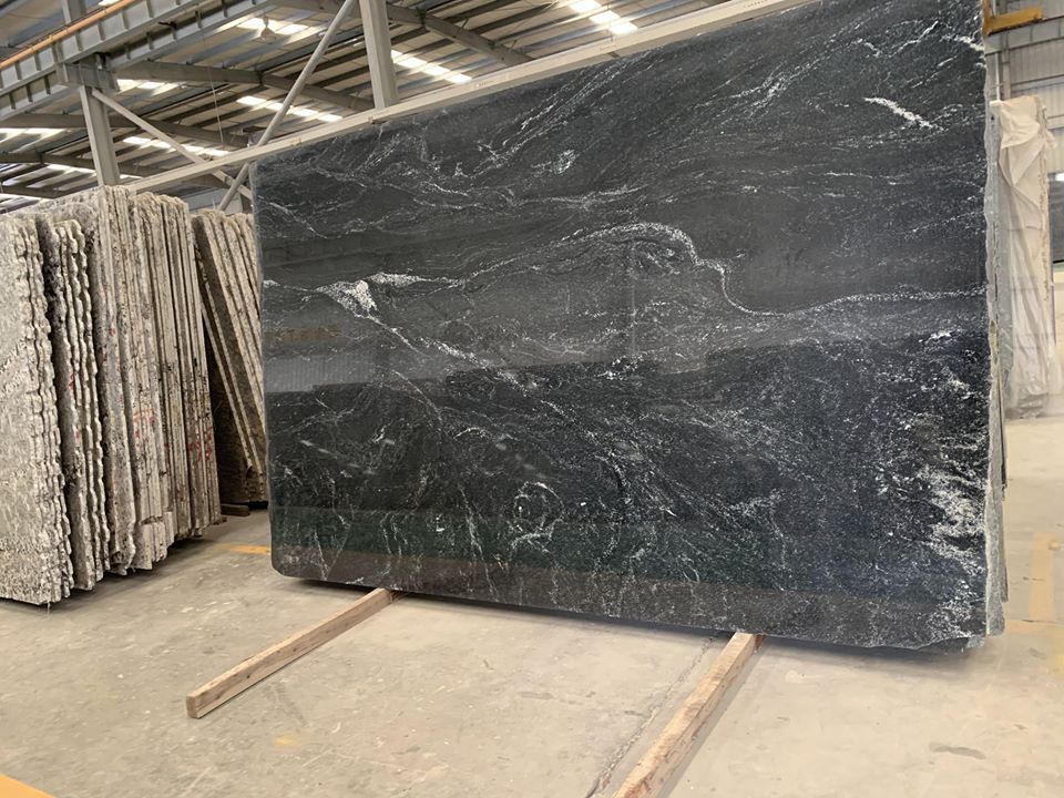 Brazil Via Lactea Granite slab Polished Black Granite Big Slab for kitchen countertop