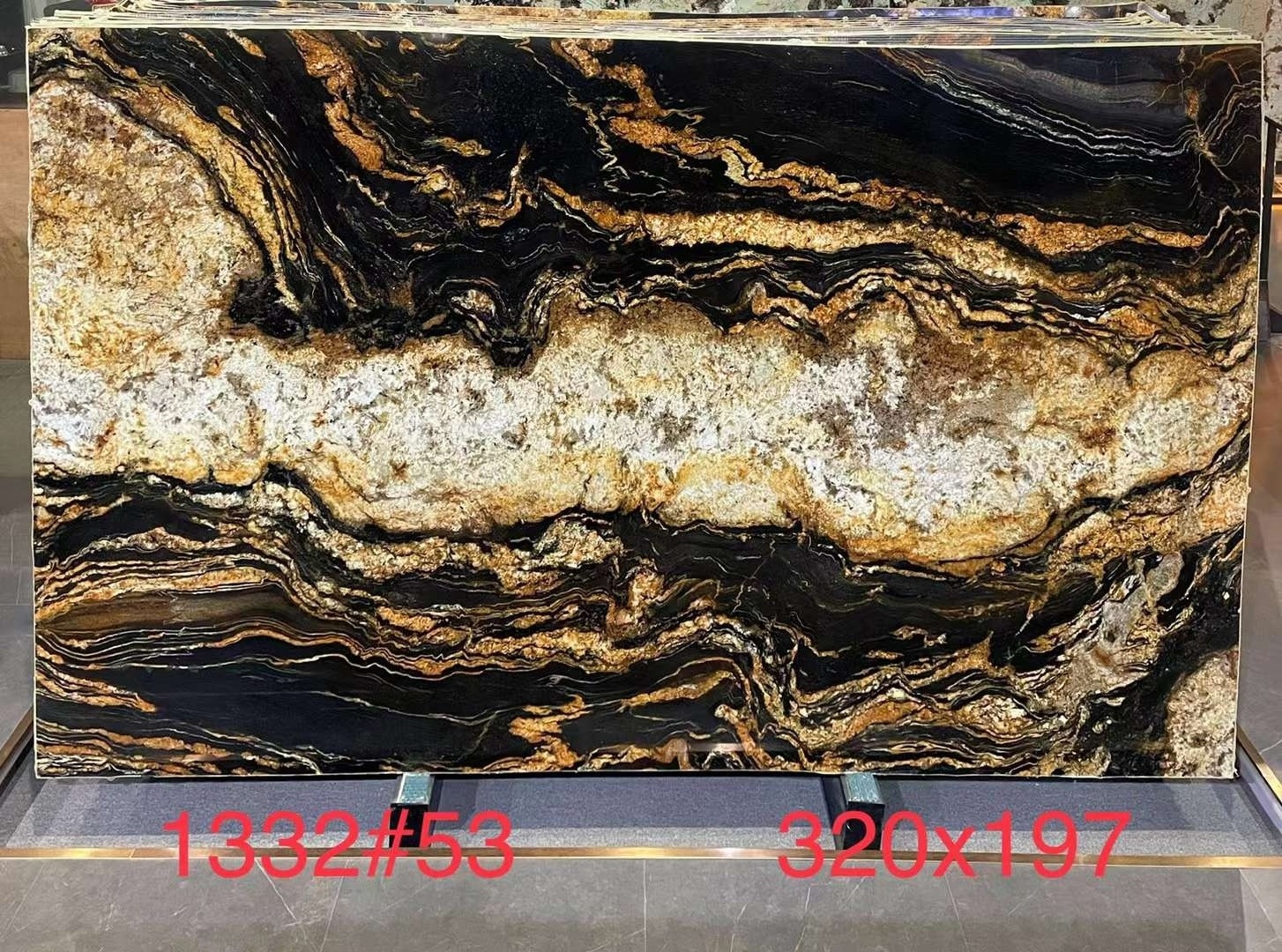 Exotic Brazil Cosmic Black Granite Magma Gold Titanium Granite For Interior Kitchen Counter Tops