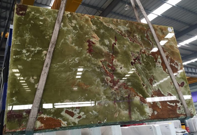 Natural high quality  green onyx marble slab popular in wall cladding tile onyx green marble