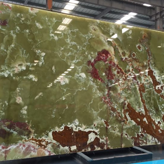 Natural high quality  green onyx marble slab popular in wall cladding tile onyx green marble