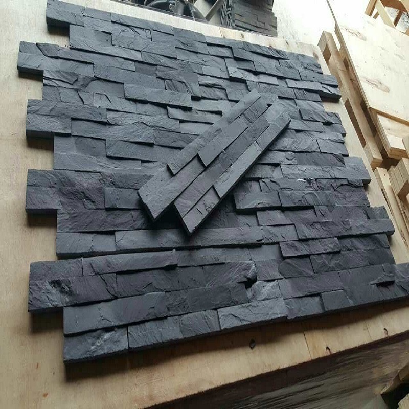 Black white multicolor exterior stacked stone veneer waterfall tiles ledgestone wholesale