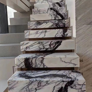 Natural marble stair treads milas lilac white marble price villa stone stair home floor design marble centre tables