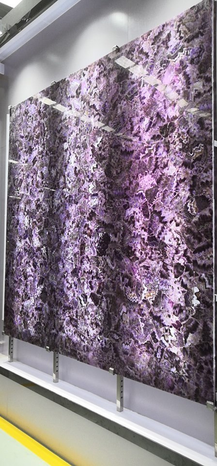 Amethyst crystal gemstone slab tile countertop table backlit for sale