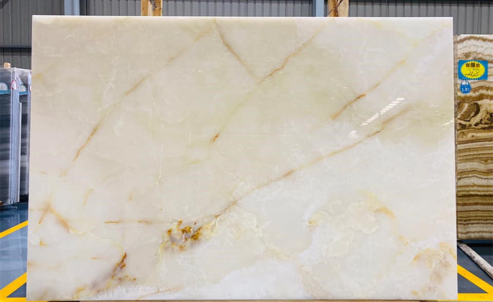 White natural onyx slabs translucent bar table countertops panel tiles price