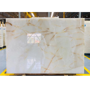 White natural onyx slabs translucent bar table countertops panel tiles price