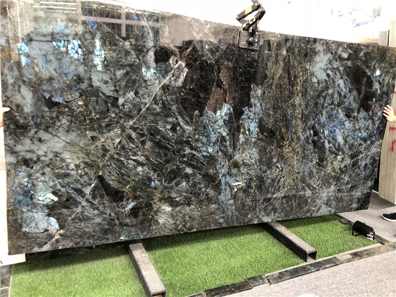 Perfect labradorite blue black marble slab for wall floor tiles 600600 600300