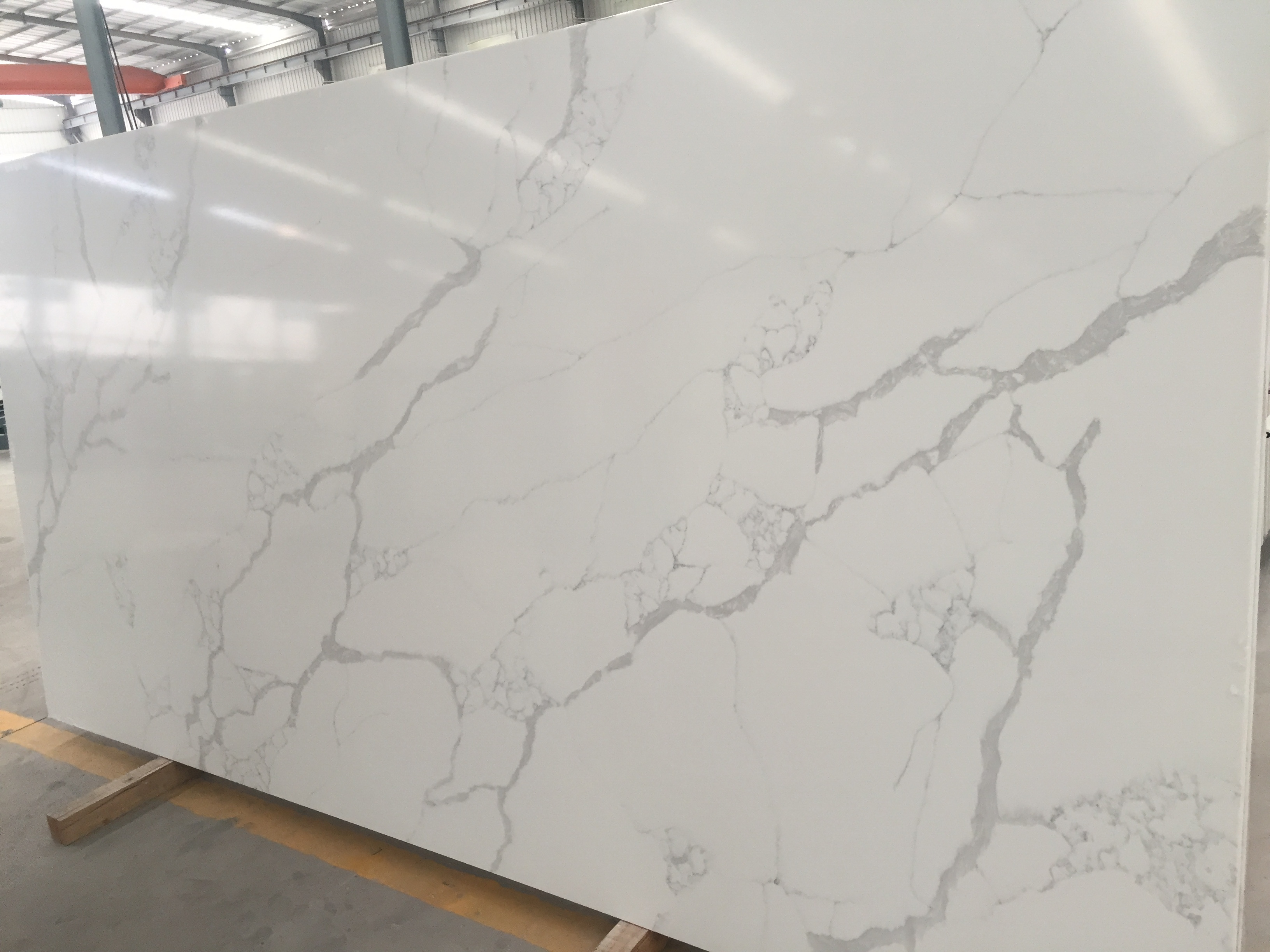 White alabaster calacatta carrara crystal quartz slab 1/2/3cm thick low cost