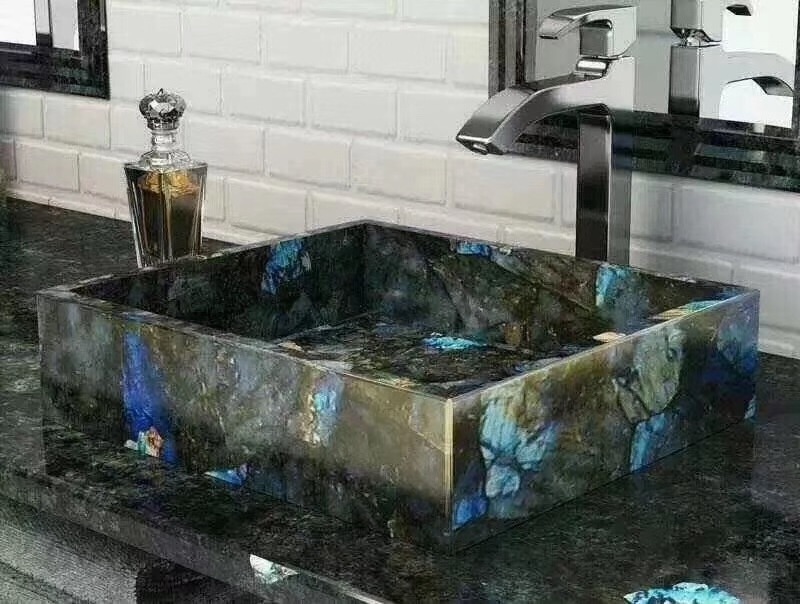 Kitchen Countertop Sinks Bue Labradorite Granite Natural Graphic Design Customized Blue Modern Apartment Granite Stones CN;FUJ