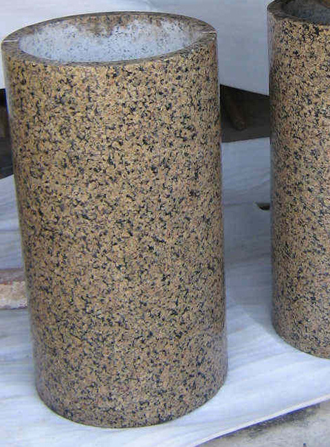 Quality granite pillar caps stone gate column design polished flamed cost