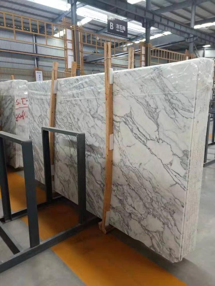 Corel White natural marble slab with grey veins for vanity top table top