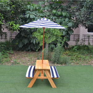 Wooden kids picnic table and benches