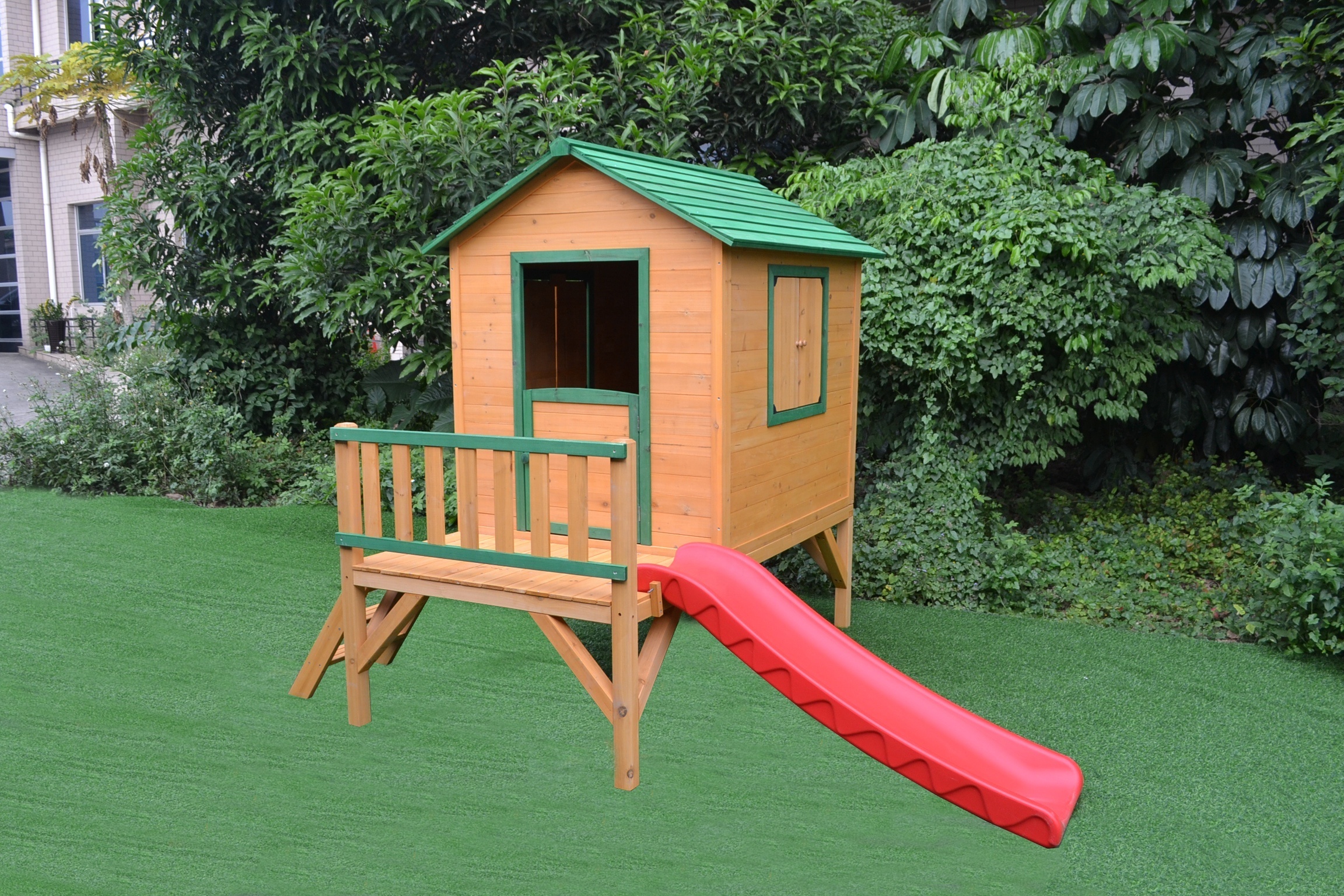 Wooden kids cubby playhouse