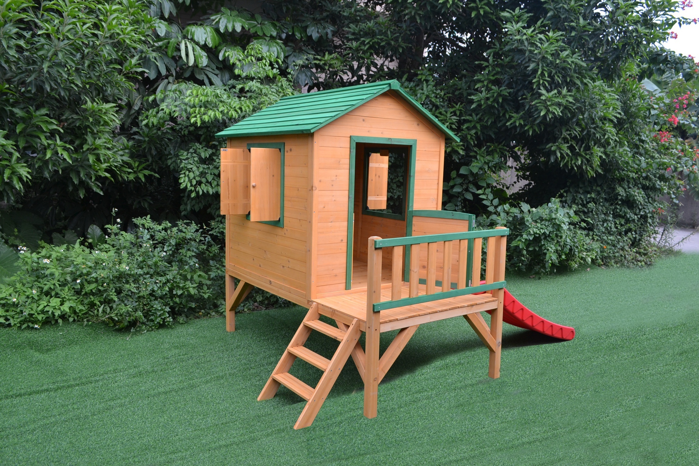 Wooden kids cubby playhouse