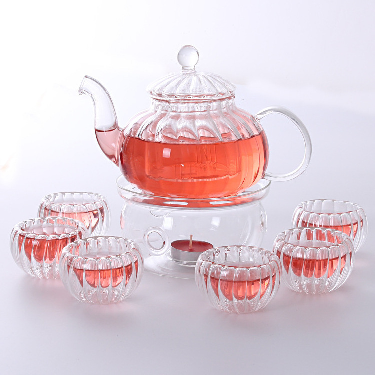 Glass Teapot Gift Set with Removable Glass Infuser and Lid  Stovetop Microwave & Dishwasher Safe Clear Tea Kettle