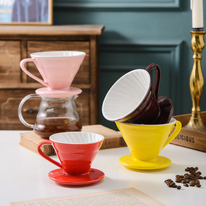 Reusable Colorful Ceramic Coffee Dripper 01/02  Pour Over Filter Cup For Wholesale & Customization