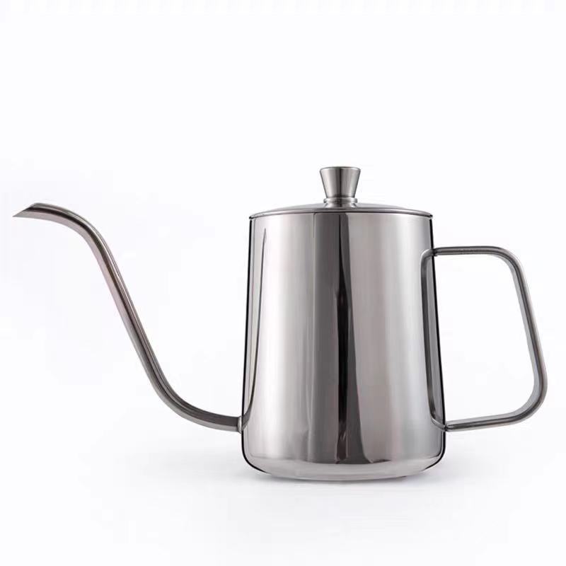 Silver color 600ml Stainless Steel 304 Material Gooseneck Kettle Pour Over Coffee Pot